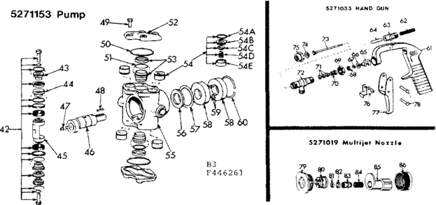 Pump/hand Gun/multijet Nozzle Diagram and Parts List for 471446261  Craftsman Pressure Washer