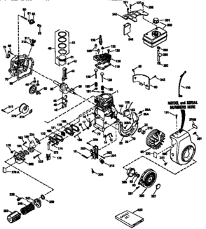 Engine Diagram and Parts List for 143943503  Craftsman Engine