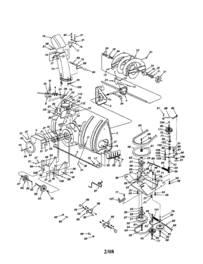 Spiral/housing/gear Diagram and Parts List for 486248392  Craftsman Snow Blower
