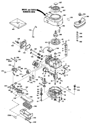 Replacement Parts Diagram and Parts List for 143404532  Craftsman Engine