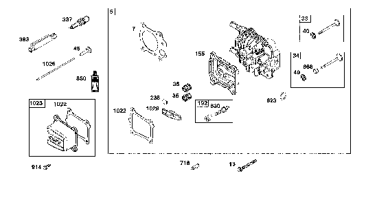 Part Location Diagram of 597318 Briggs and Stratton Gasket, Rocker Cover