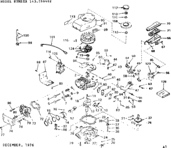 Engine Diagram and Parts List for 143266462  Craftsman Engine