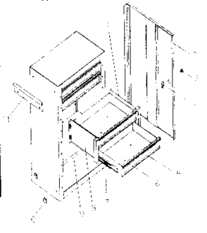 Cabinet Parts Diagram and Parts List for 706619211  Craftsman Tool Stand & Cart