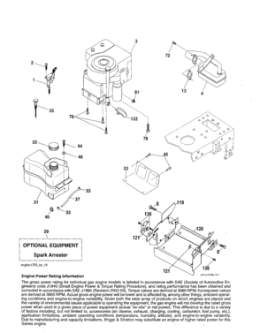 Engine Diagram and Parts List for 917254691  Craftsman Lawn Tractor