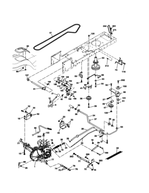 Drive Diagram and Parts List for 917277420  Craftsman Lawn Tractor