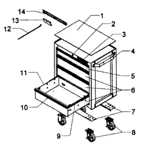 Tool Cart Diagram and Parts List for 706377200  Craftsman Tool Stand & Cart