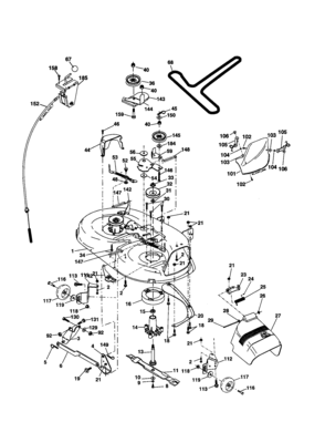 Mower Diagram and Parts List for 917277442  Craftsman Lawn Tractor