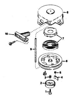 Rewind Starter No. 590537 Diagram and Parts List for 200681031  Craftsman Engine