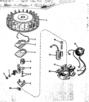 Magneto (phelon F-3220-g) Diagram and Parts List for 14375250  Craftsman Lawn Mower