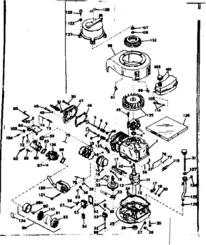 Basic Engine Diagram and Parts List for 143184272  Craftsman Engine