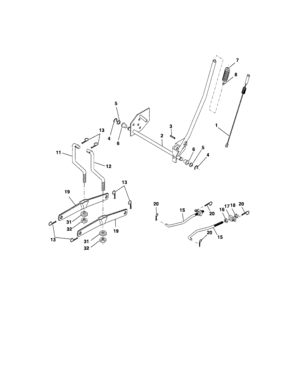 Lift Assembly Diagram and Parts List for 917275640  Craftsman Lawn Tractor
