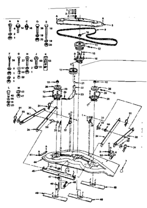 Part Location Diagram of 678H101 Craftsman Lawn mower support bracket