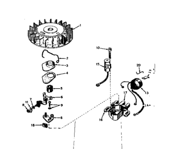 Magneto Diagram and Parts List for 143566172  Craftsman Engine