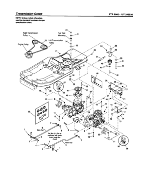 Transmission Diagram and Parts List for 107289920  Craftsman Engine