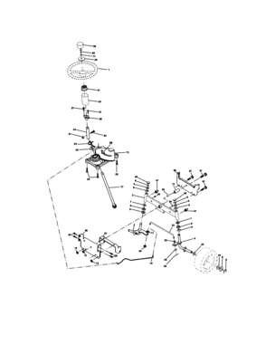 Steering Assembly Diagram and Parts List for 917271633  Craftsman Lawn Tractor