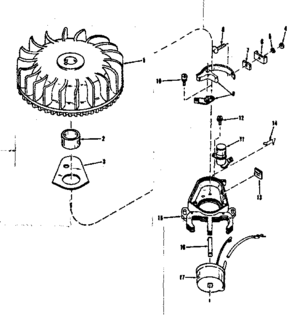 Magneto (wico Fw-2617) Diagram and Parts List for 143102060  Craftsman Engine