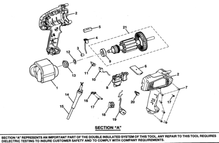 Motor Assy Diagram and Parts List for 315101150  Craftsman Boring Machine