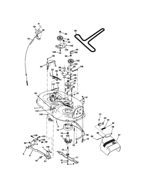 Mower Deck Diagram and Parts List for 917275390  Craftsman Lawn Tractor