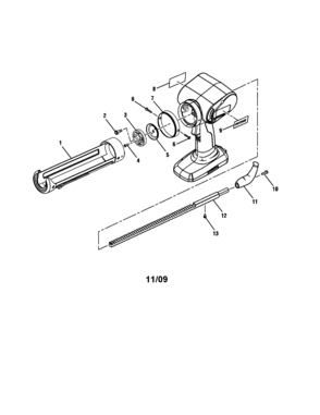 Caulk Gun Diagram and Parts List for 315115960  Craftsman Caulking Gun