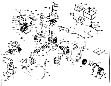 Basic Engine Diagram and Parts List for 143636042  Craftsman Engine