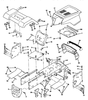 Chassis And Enclosures Diagram and Parts List for 917258514  Craftsman Lawn Tractor