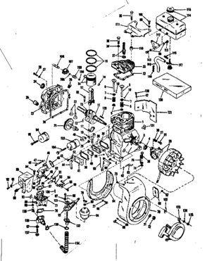 Basic Engine Diagram and Parts List for 14350400  Craftsman Engine