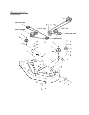 50" Deck-clutch/support Diagram and Parts List for 107287900  Craftsman Engine