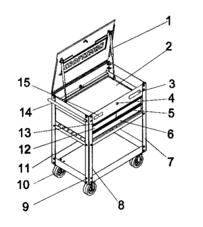 Tool Cart Diagram and Parts List for 706597580  Craftsman Tool Stand & Cart
