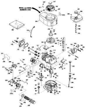 Replacement Parts Diagram and Parts List for 143434362  Craftsman Engine