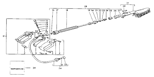Trigger Gun And Lance Diagram and Parts List for 55974230  Craftsman Pressure Washer