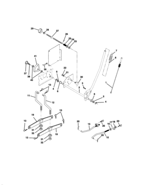 Lift Assembly Diagram and Parts List for 917272481  Craftsman Lawn Tractor