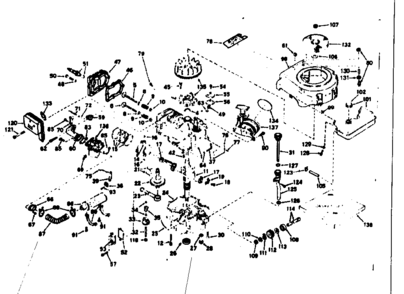 Basic Engine Diagram and Parts List for 143225022  Craftsman Engine