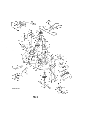 Mower Deck Diagram and Parts List for 917250811  Craftsman Lawn Tractor