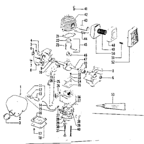 Engine Diagram and Parts List for 234795522  Craftsman Trimmer