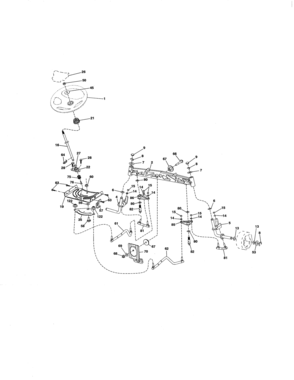 Steering Assembly Diagram and Parts List for 917204021  Craftsman Lawn Tractor