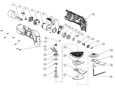 Cabinet Parts Diagram and Parts List for 32017438  Craftsman Multi-Tool