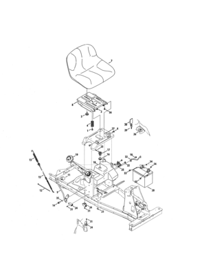 Seat/battery Diagram and Parts List for 247290004  Craftsman Engine
