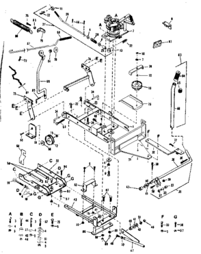 Main Frame Diagram and Parts List for 842240731  Craftsman Snow Blower