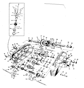 Transaxle Diagram and Parts List for 91725510B  Craftsman Lawn Tractor