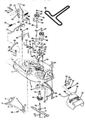 Mower Deck Diagram and Parts List for 917252512  Craftsman Lawn Tractor