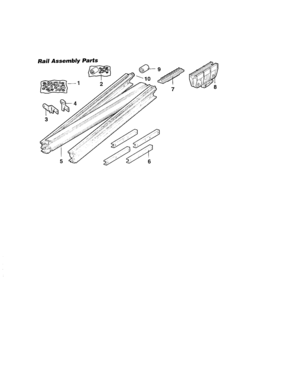 Rail Assembly Diagram and Parts List for 1395399211  Craftsman Garage Door Opener