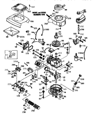 Replacement Parts Diagram and Parts List for 143955506  Craftsman Engine