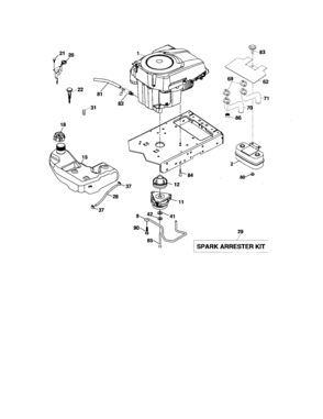 Engine Diagram and Parts List for 917276900  Craftsman Lawn Tractor