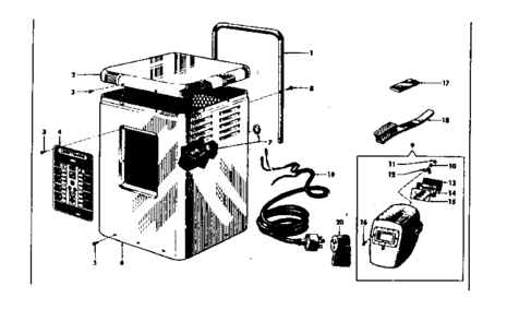 Cabinet And Lid Diagram and Parts List for 11320260  Craftsman Welder