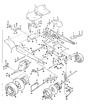 Transaxle/wheel Assembly Diagram and Parts List for 1318470  Craftsman Lawn Mower