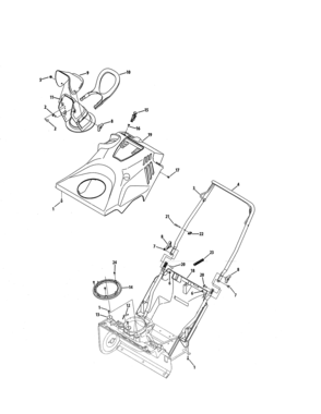 Chute/upper Handle/cover Diagram and Parts List for 247887803  Craftsman Snow Blower