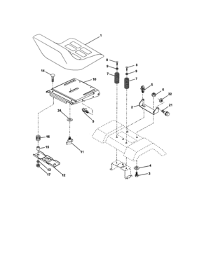 Seat Assembly Diagram and Parts List for 917274751  Craftsman Lawn Tractor