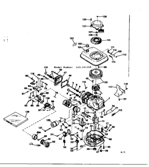 Basic Engine Diagram and Parts List for 143141242  Craftsman Engine