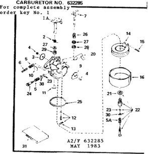 Replacement Parts Diagram and Parts List for 143632285  Craftsman Lawn Mower