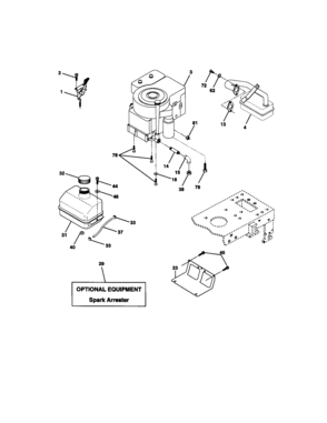 Engine Diagram and Parts List for 917270654  Craftsman Lawn Tractor